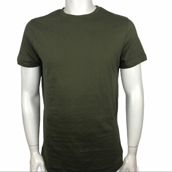WTO2 Mens Olive Green Size M Side Zipper Short Tee - Picture 1 of 8